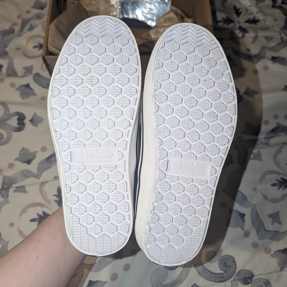 Shoes For Crews Black and White Kids Slip-On Sneakers - Picture 7 of 10